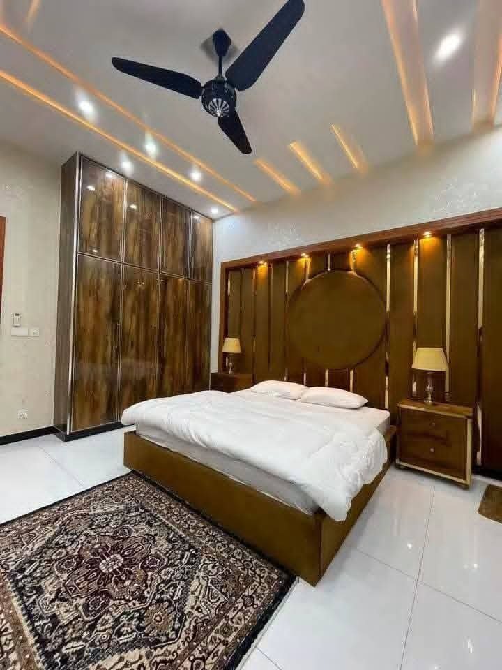 Bedroom · wood and brass detailing